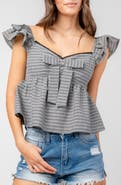 Collabo Ruffled Sleeve Babydoll Top