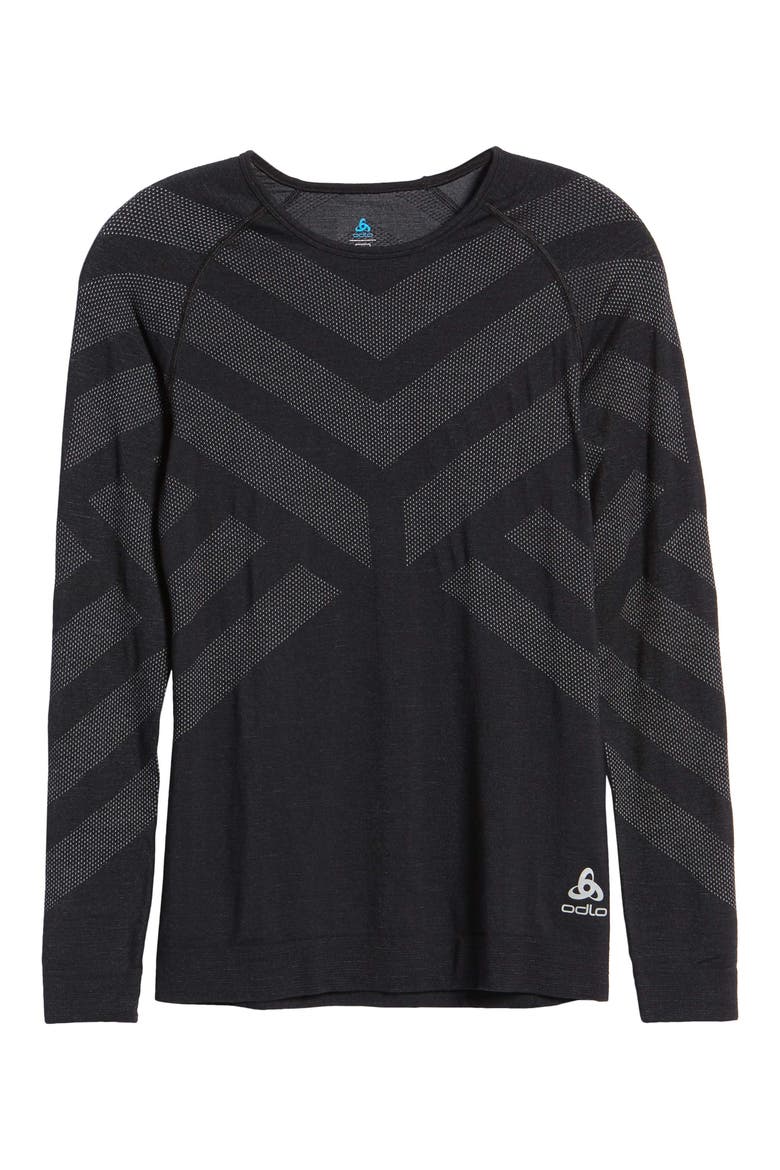 Men's Natural + Kinship Warm Base Layer Top, Alternate, color, BLACK