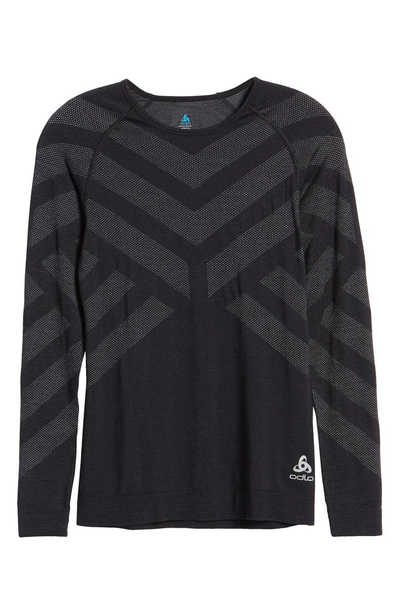 Odlo Men's Natural + Kinship Warm Base Layer Top, Alternate, color, 