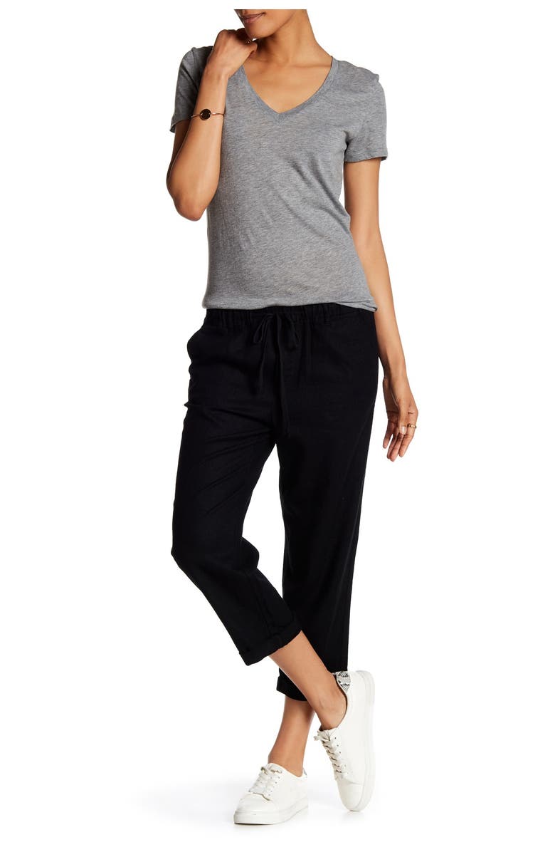 Susina<sup>®</sup> Linen Blend Slouch Crop Pants, Main, color, 