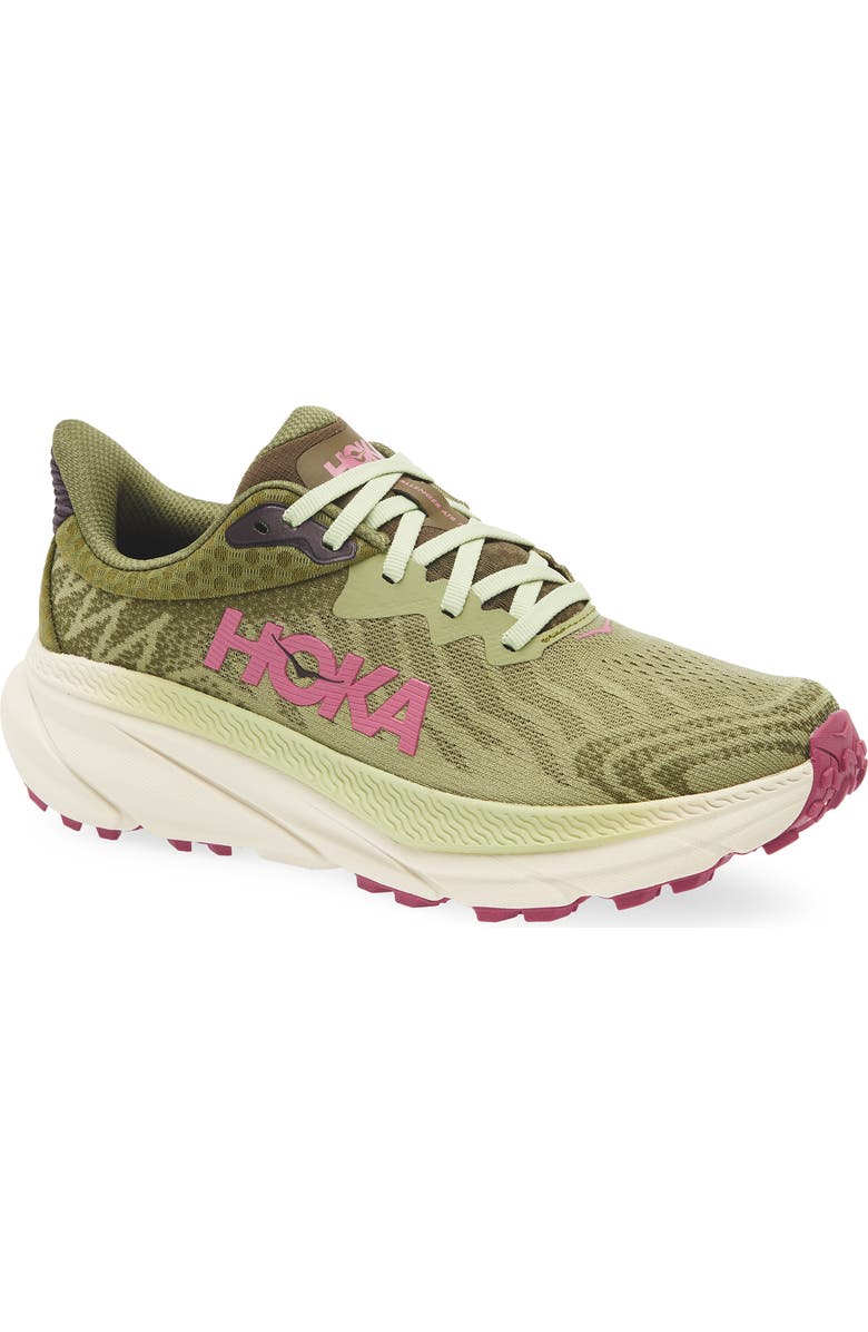 HOKA Challenger 7 Running Shoe, Main, color, Forest Floor / Beet Root