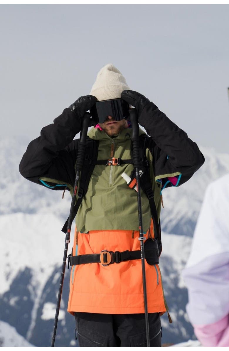 OOSC Snow Park Overhead Jacket - Orange & Khaki, Main, color, Orange & Khaki