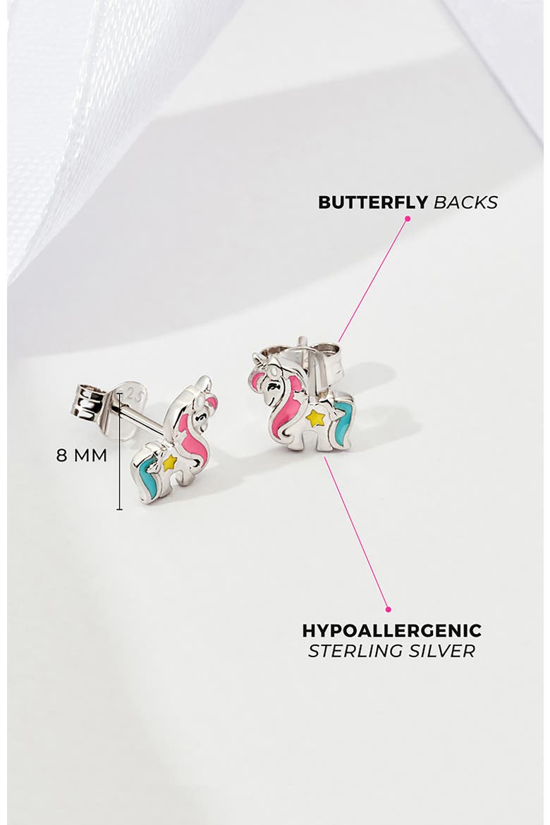 Miss Unicorn Earrings, Alternate, color, Pink