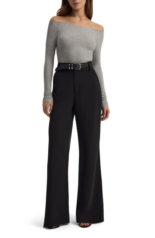 Favorite Daughter The Sydney Off The Shoulder Long Sleeve Top In Heather Grey