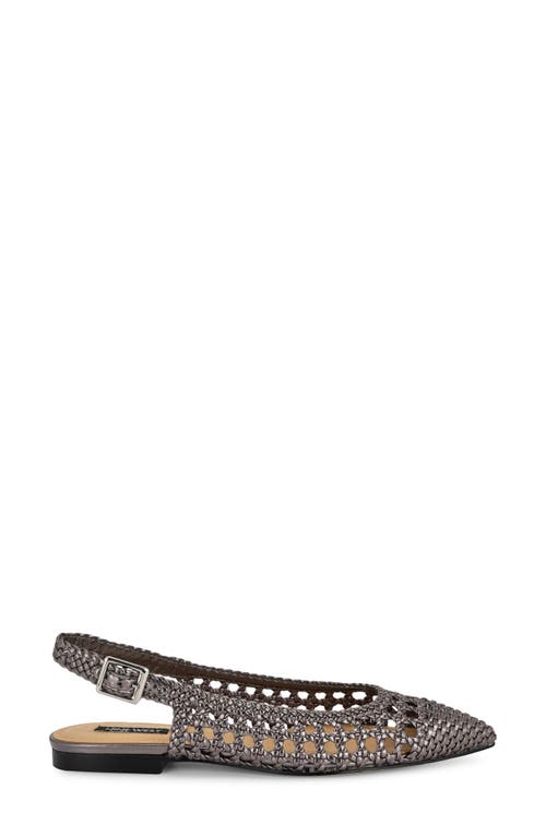 Shop Nine West Soel Slingback Pointed Toe Flat In Pewter 060