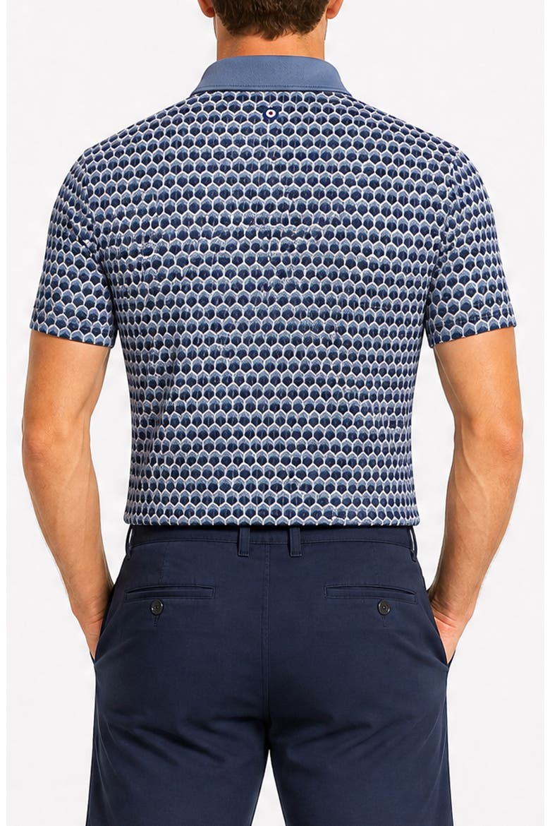 Retro Geo Performance Polo, Alternate, color, STORM BLUE