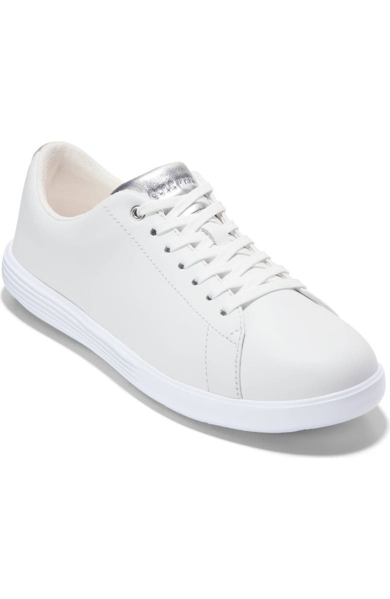 Cole Haan Grand Crosscourt Sneaker, Main, color, White/ Silver Metallic