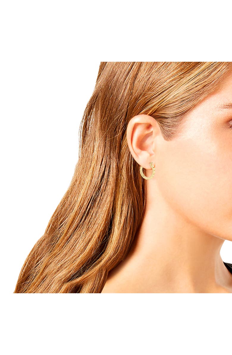 AllSaints Small Studded Hoop Earrings, Alternate, color, Gold