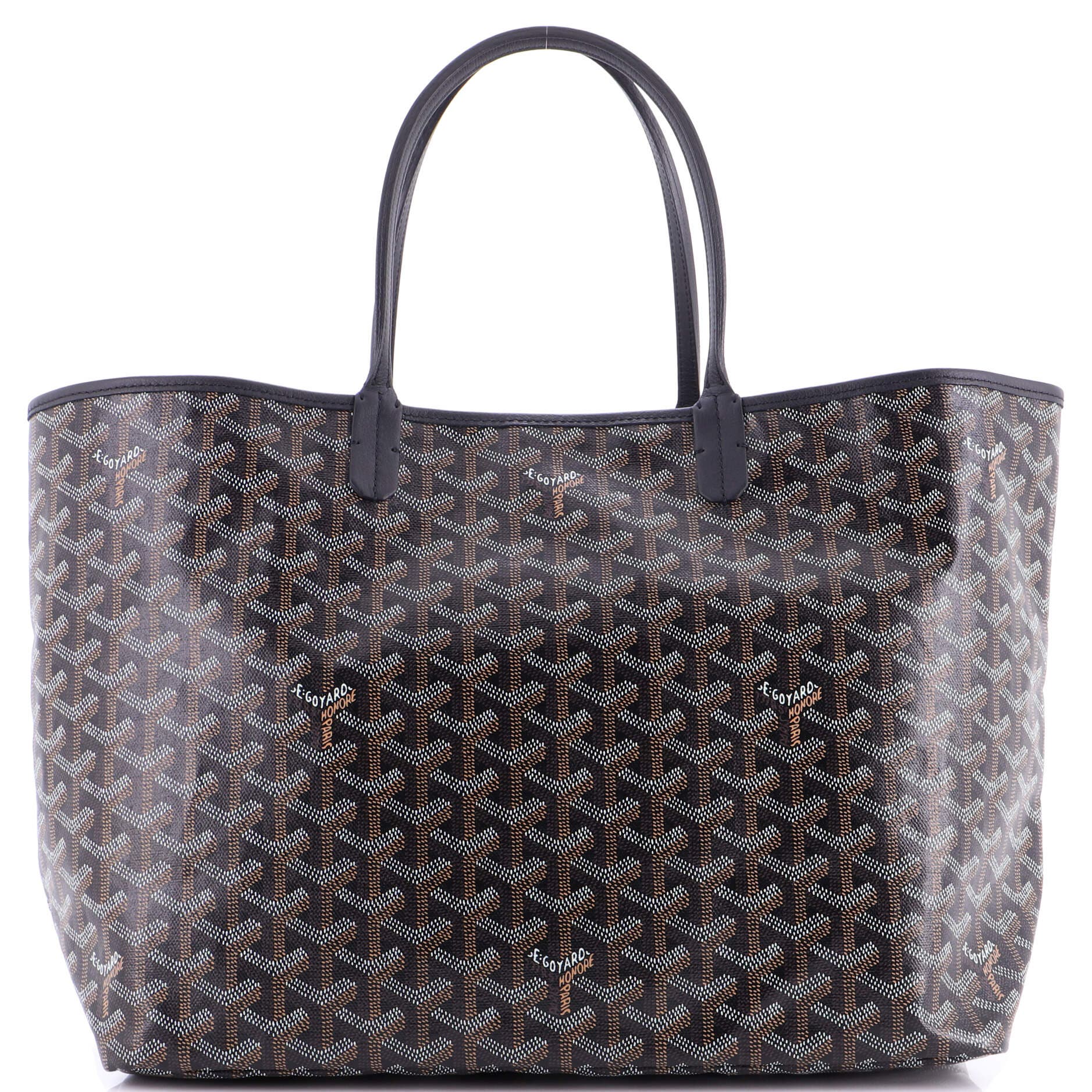 Pre-owned Goyard  Goyard Saint Louis Tote Coated Canvas Pm In Gray