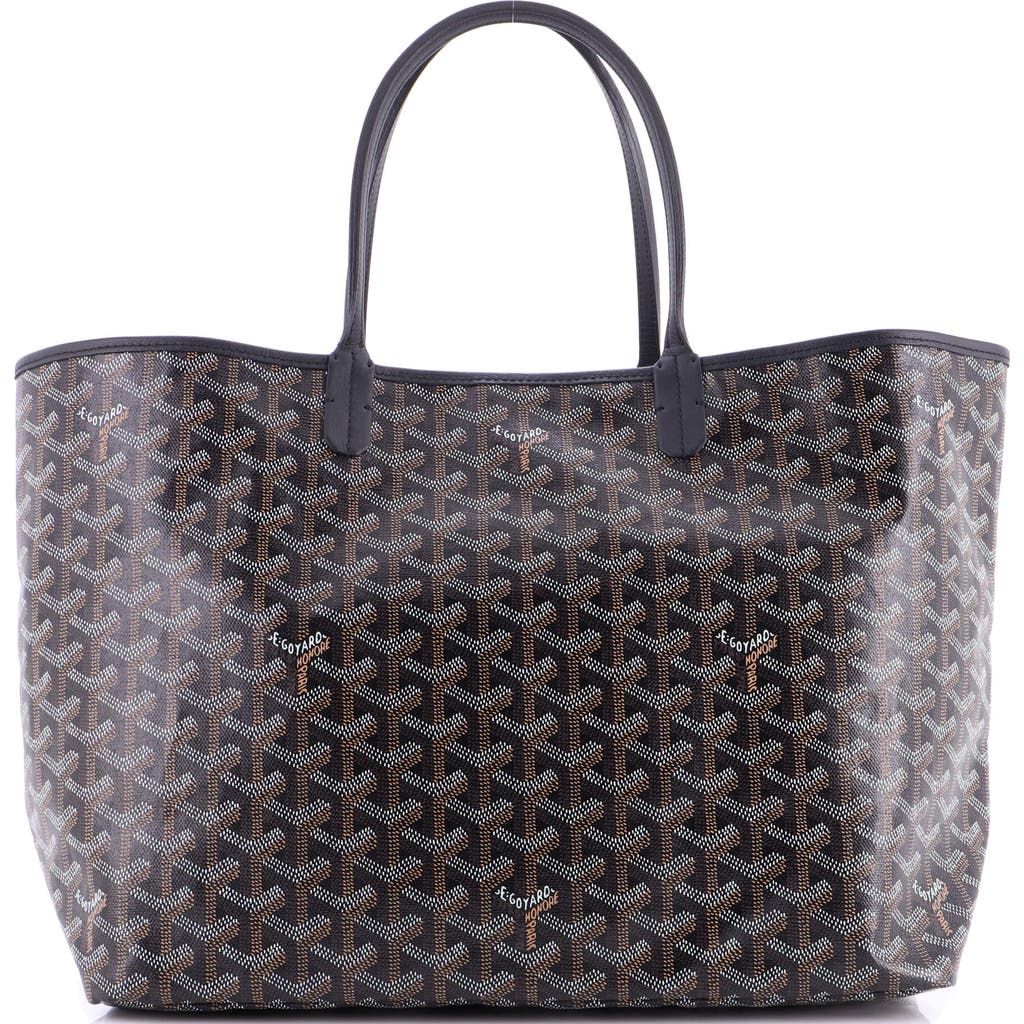Pre-owned Goyard Goyard Saint Louis Tote Coated Canvas Pm In Gray