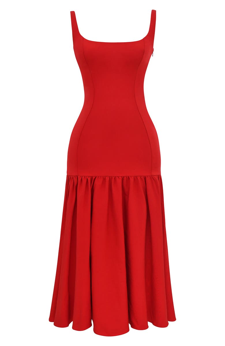 HOUSE OF CB Amore Midi Dress, Alternate, color, Scarlet