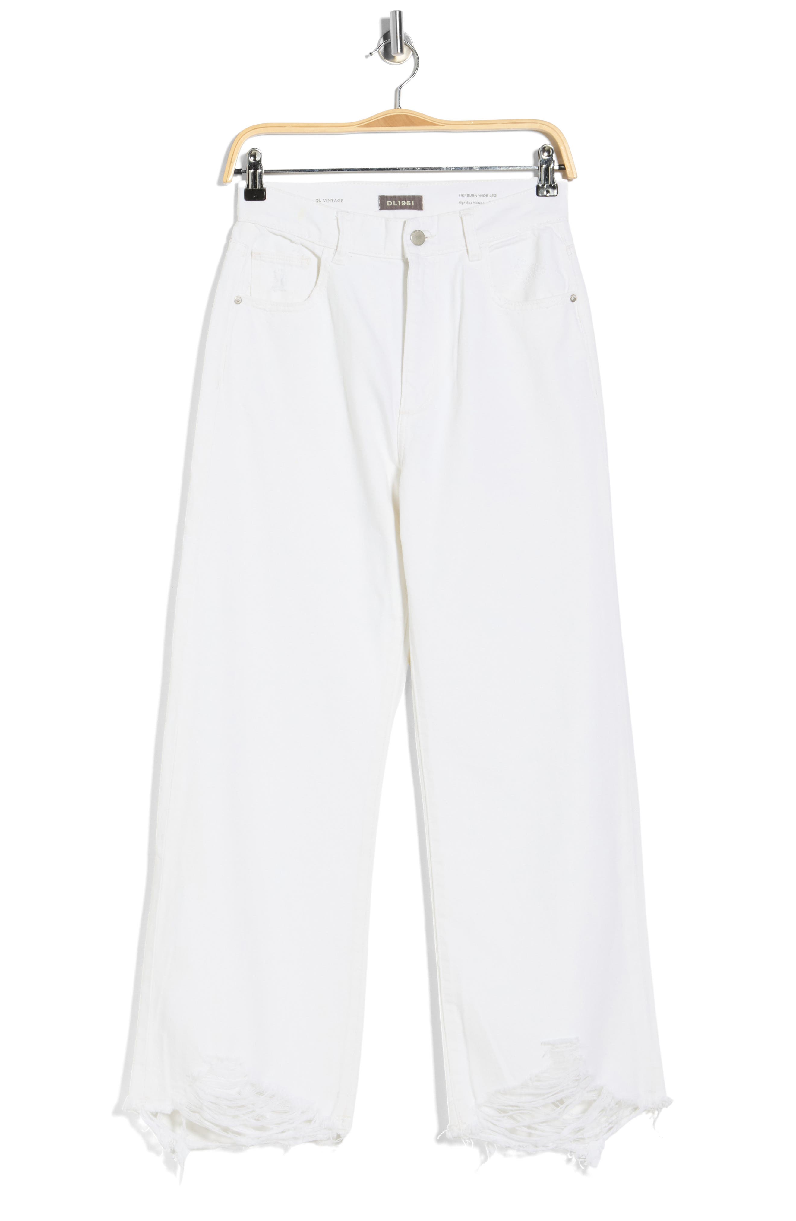 DL1961 Hepburn High Waist Raw Hem Wide Leg Jeans