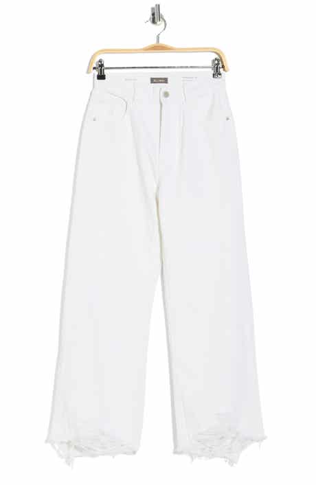 DL1961 Hepburn High Waist Raw Hem Wide Leg Jeans