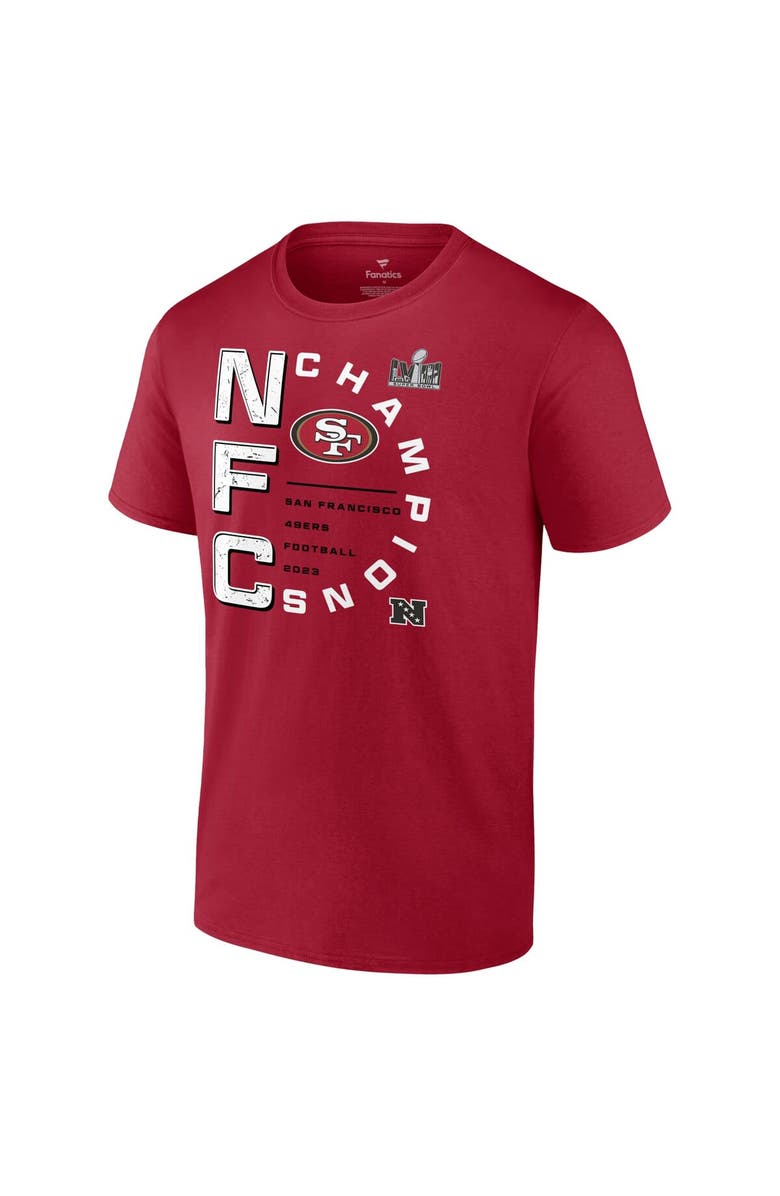 FANATICS Men's Fanatics Branded Scarlet San Francisco 49ers 2023 NFC Champions Right Side Big & Tall T-Shirt, Alternate, color, 