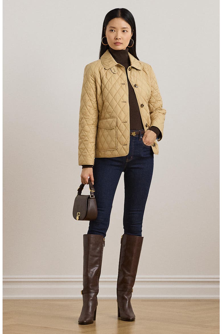Diamond Quilted Jacket, Alternate, color, SAND