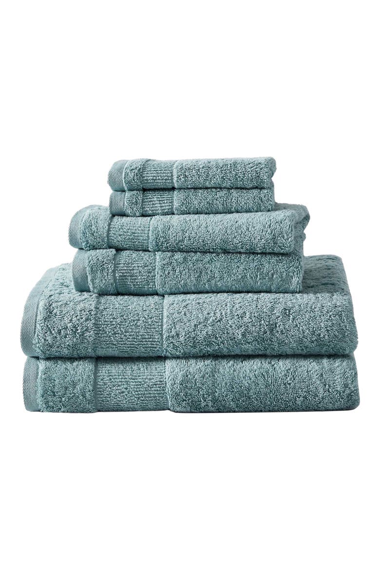 Island Retreat 6-Piece Towel Set, Main, color, TURQUOISE-AQUA