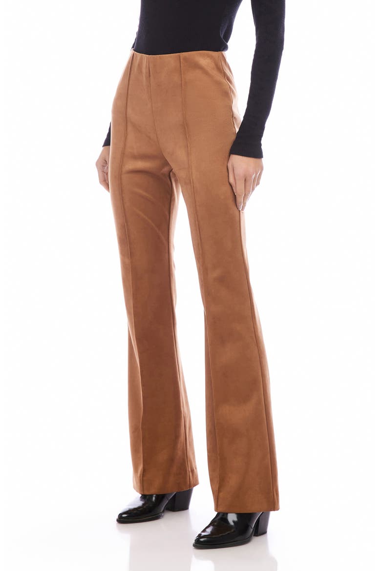 Ellie Pintuck Bootcut Faux Suede Pants, Alternate, color, COG