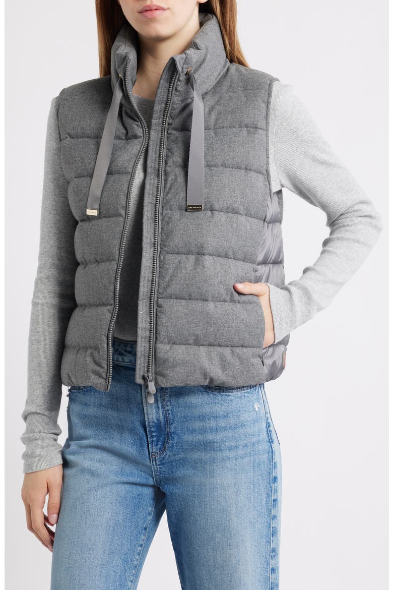 Nyla Water Repellent Quilted Puffer Vest, Alternate, color, MID GREY MELANGE