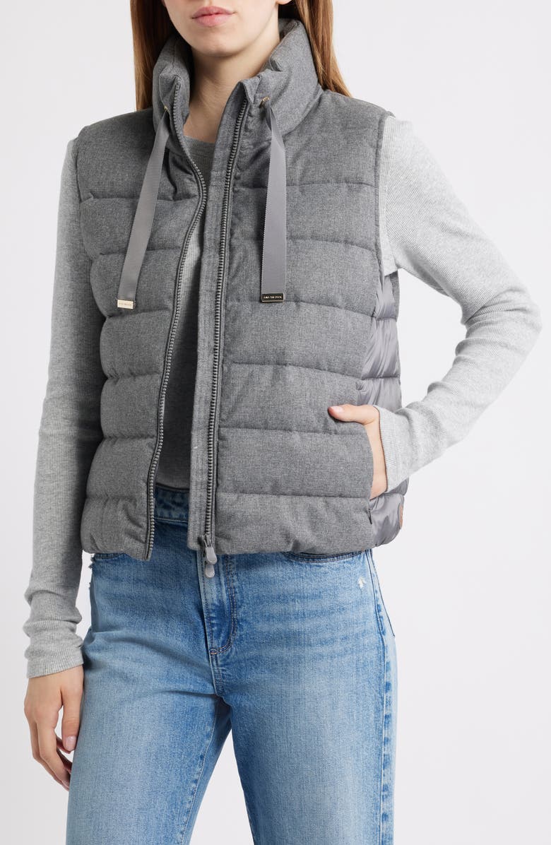 Save The Duck Nyla Water Repellent Quilted Puffer Vest, Alternate, color, Mid Grey Melange