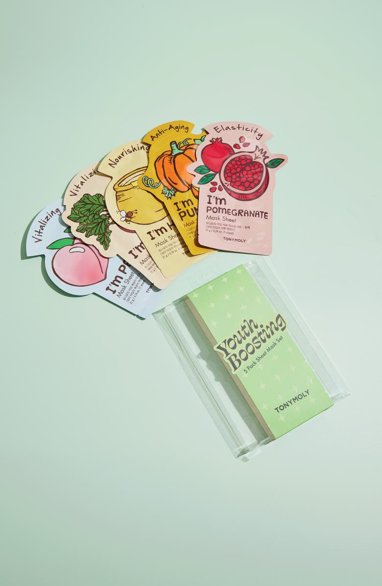 TONYMOLY Youth Boosting Set of 5 Sheet Mask Set, Alternate, color, 
