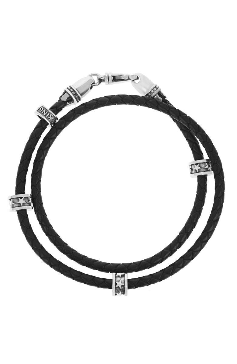 King Baby Double Wrap Leather Bracelet, Main, color,