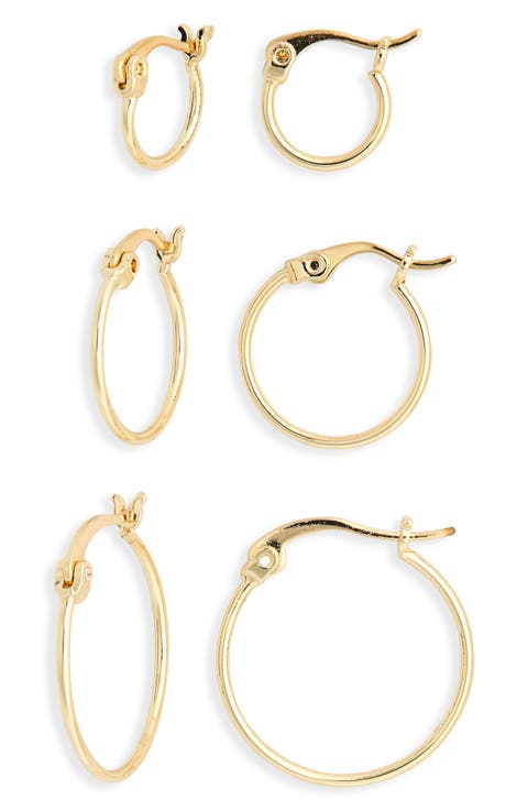 Set of 3 Demi Fine Hoop Earrings