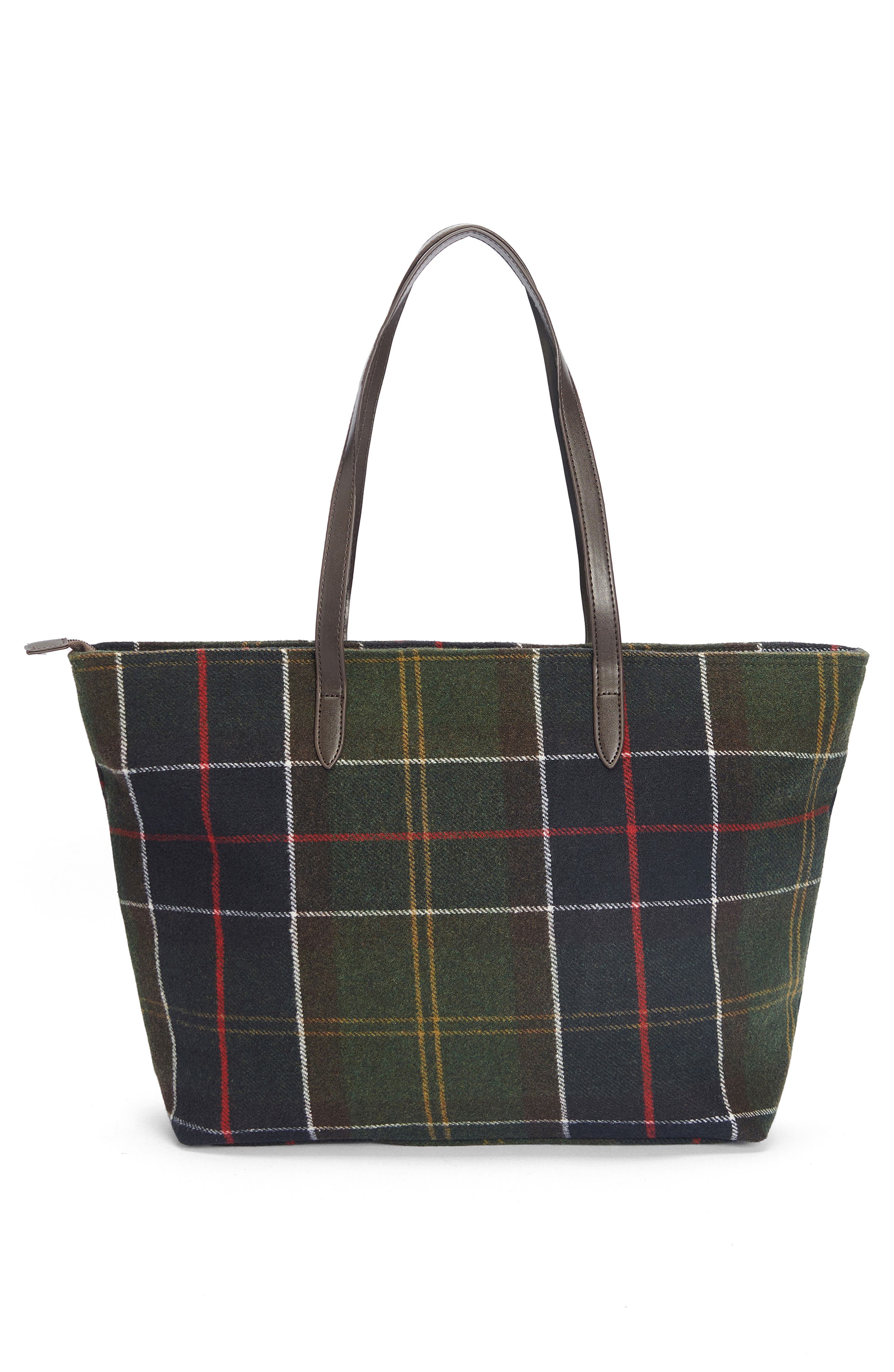 Barbour Witford Tartan Plaid Wool Blend Tote, Alternate, color, 
