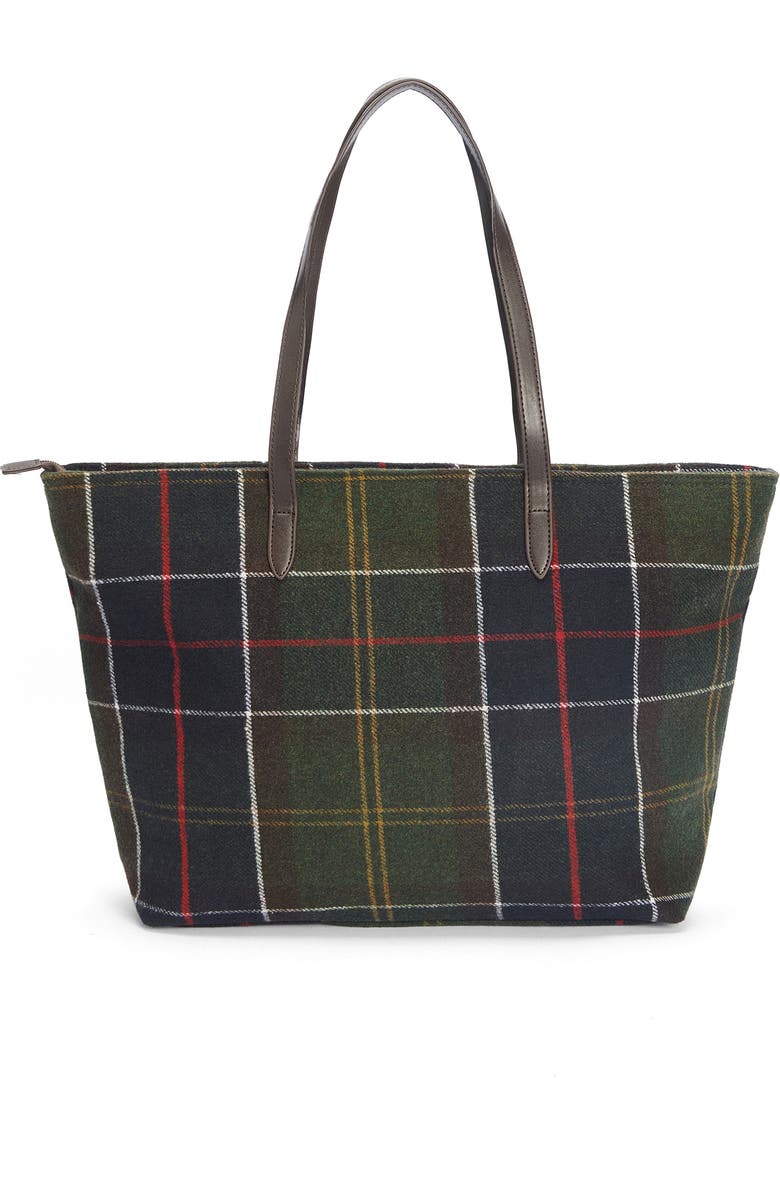Barbour Witford Tartan Plaid Wool Blend Tote, Alternate, color,