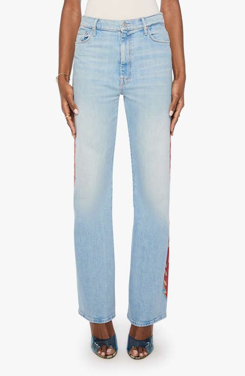 The Saloon Sneak High Rise Straight Leg Jeans