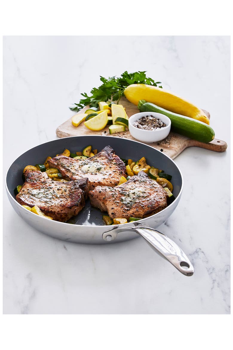 Valencia Stainless Steel Nonstick Fry Pan, Alternate, color, STAINLESS STEEL