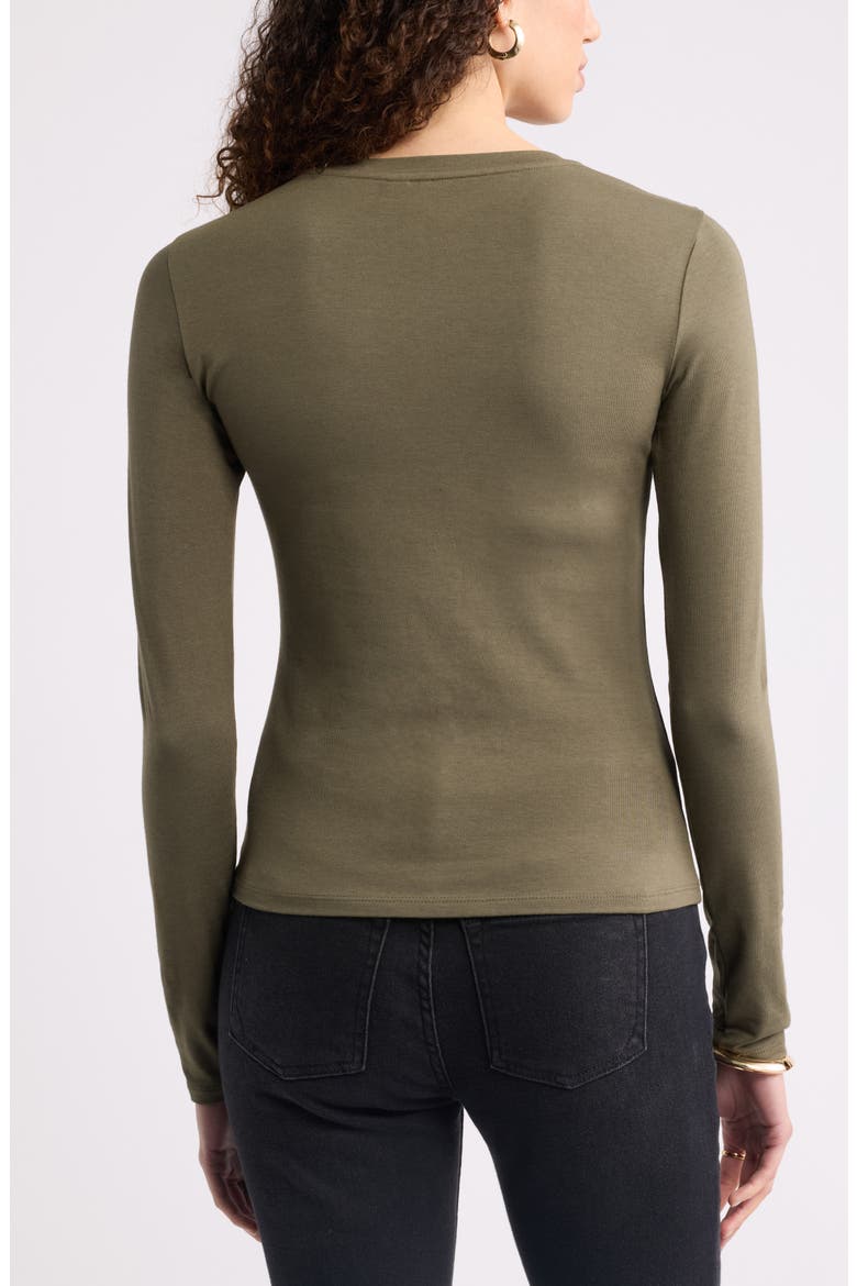 Pima Cotton & Tencel Modal Long Sleeve T-Shirt, Alternate, color, OLIVE SARMA
