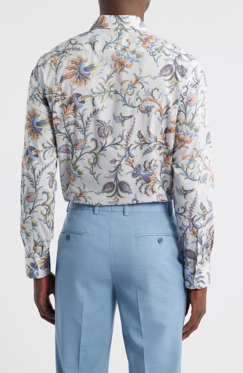 Etro Roma Cotton Muslin Dress Shirt, Alternate, color, Printed Azure/ White Base