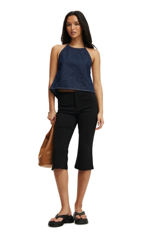 Cotton On Ali Denim Halter Top In Blue