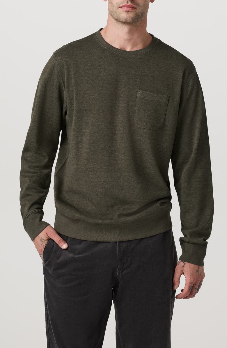 Vuori Jeffreys 2.0 Crewneck Sweatshirt, Main, color, Olive Heather