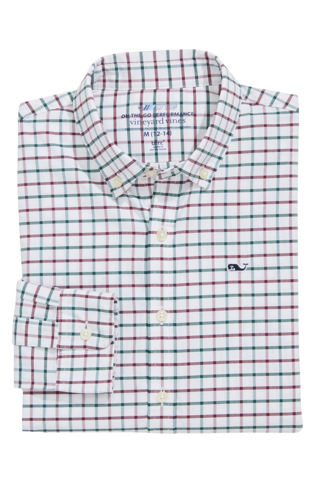 vineyard vines Kids' Tattersall Check Performance Button-Down Shirt