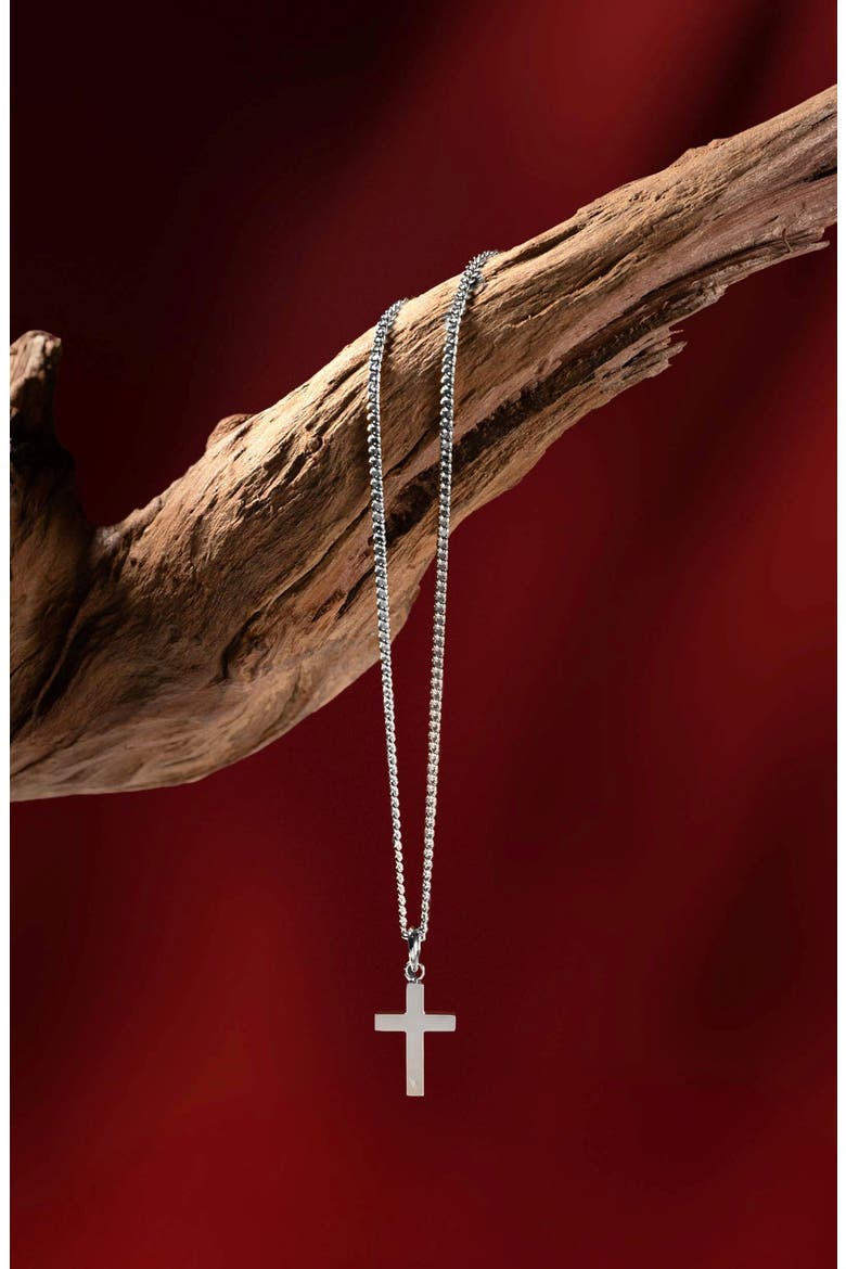 Sterling Silver Cross Pendant Necklace, Alternate, color, SILVER