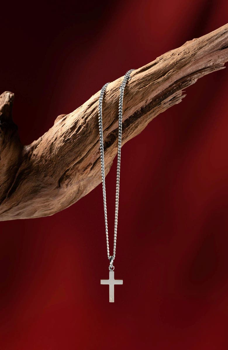 Vincero Sterling Silver Cross Pendant Necklace, Alternate, color, Silver