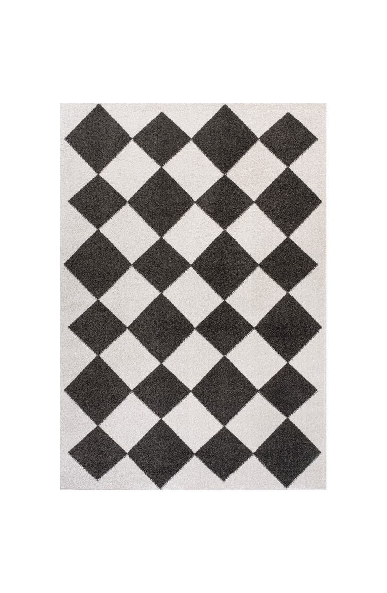JONATHAN Y Draper Classic Geometric Diamond Pattern Area Rug, Alternate, color, White/Charcoal