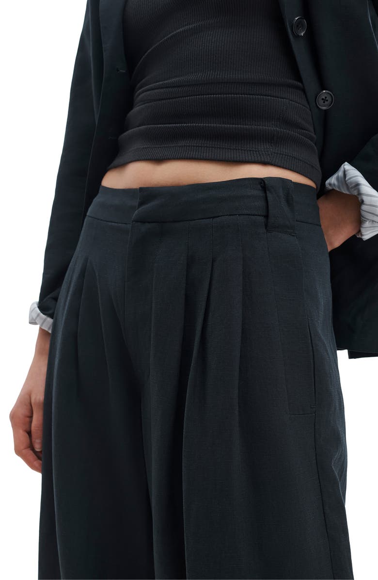 rag & bone Chappell High Waist Wide Leg Pleat Pants, Alternate, color, Black