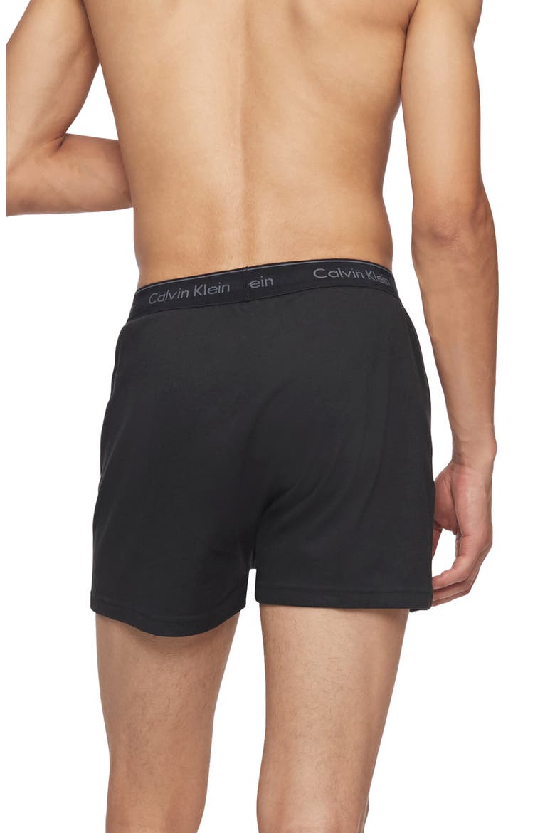 3-Pack Knit Cotton Boxers, Alternate, color, BLACK