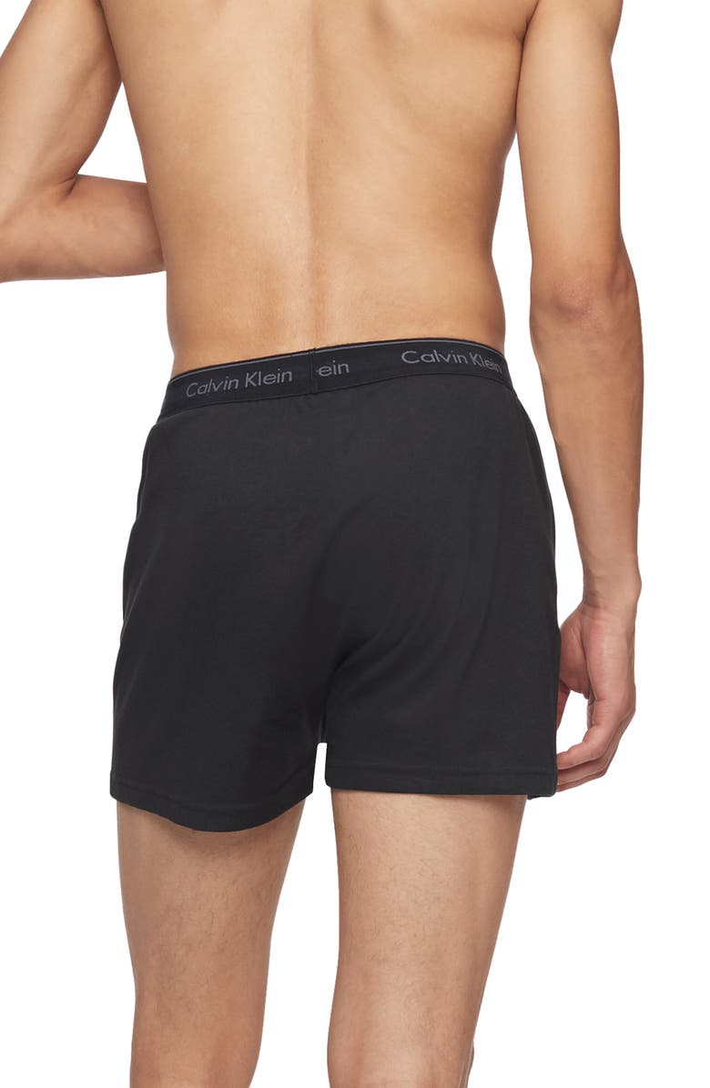 Calvin Klein 3-Pack Knit Cotton Boxers, Alternate, color, Black