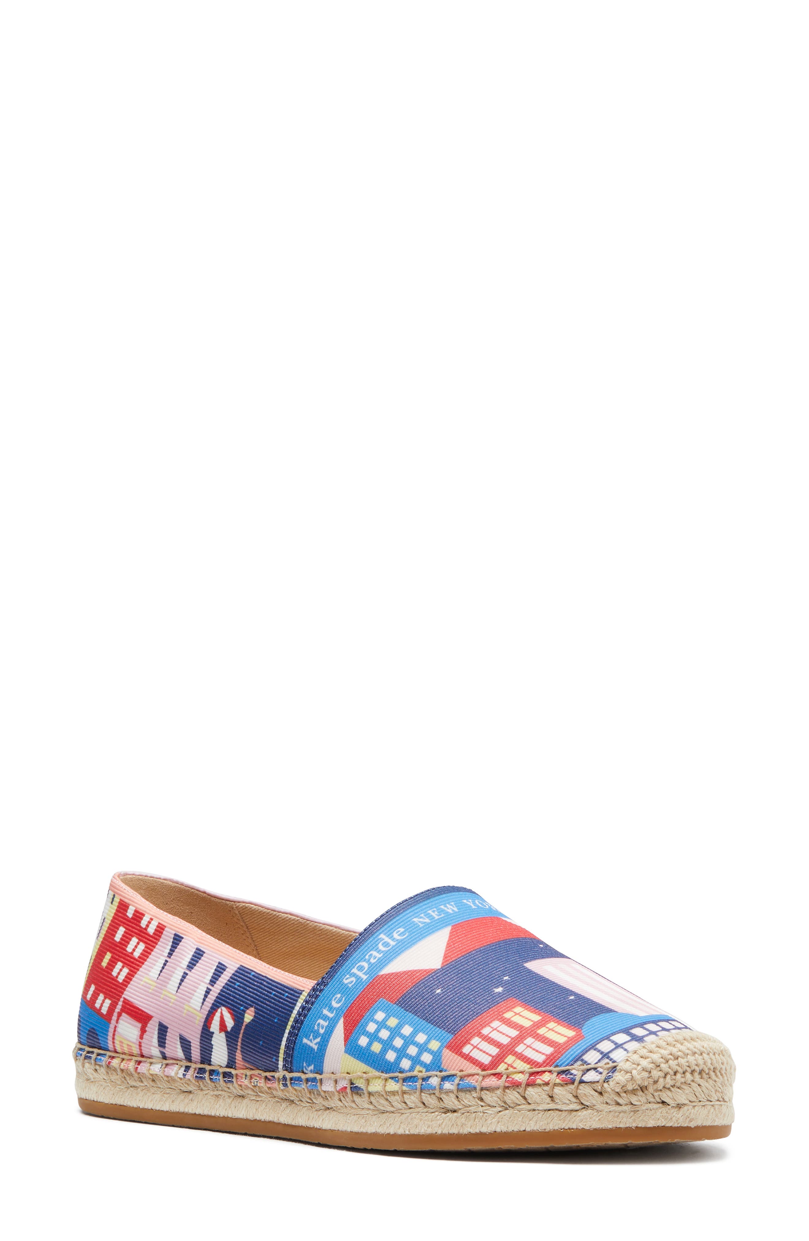 Kate Spade New York city map espadrille flat, Main, color, 