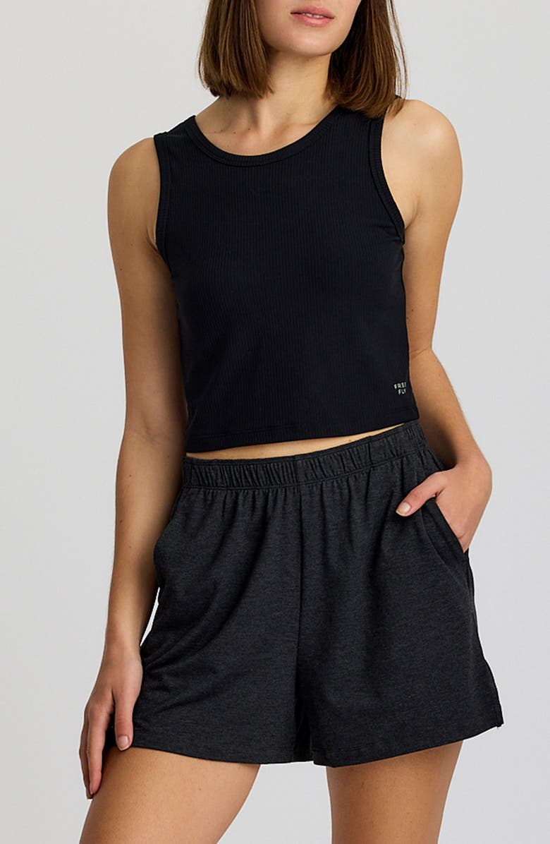 Free Fly Rib Crop Tank, Main, color, Black