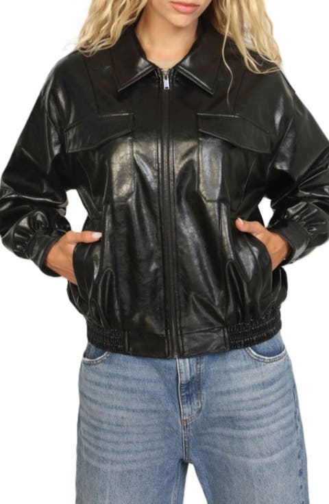 Oversized Faux Leather Jacket