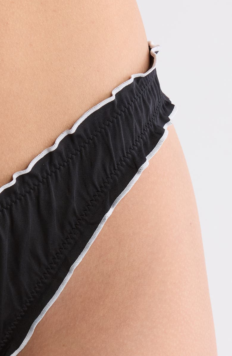 PacSun Arriety Ruffle Bikini Bottoms, Alternate, color, Meteorite W White Bow