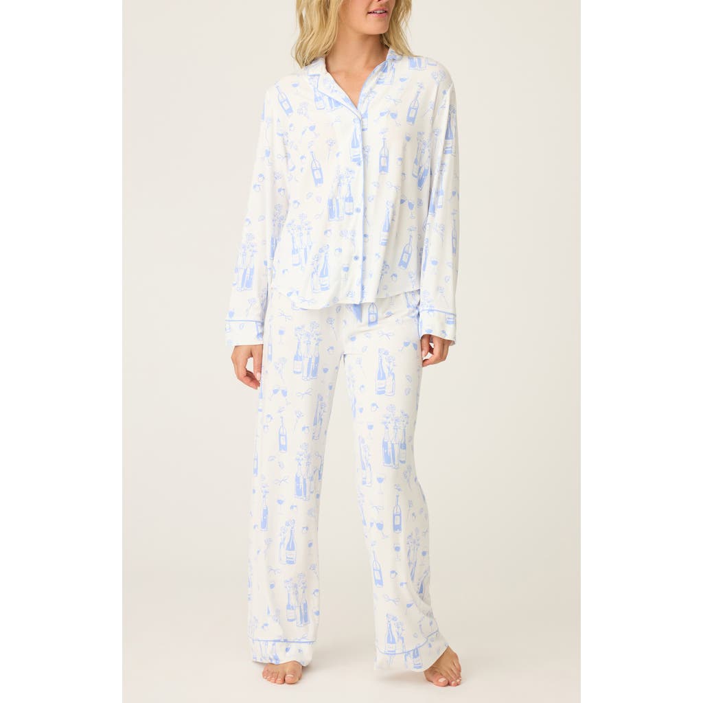 Pj Salvage Parisian Dreams Jersey Pajamas In White