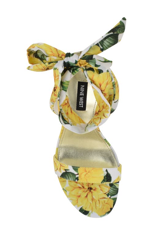 Nine West Kelsie Ankle Tie Sandal In Yellow