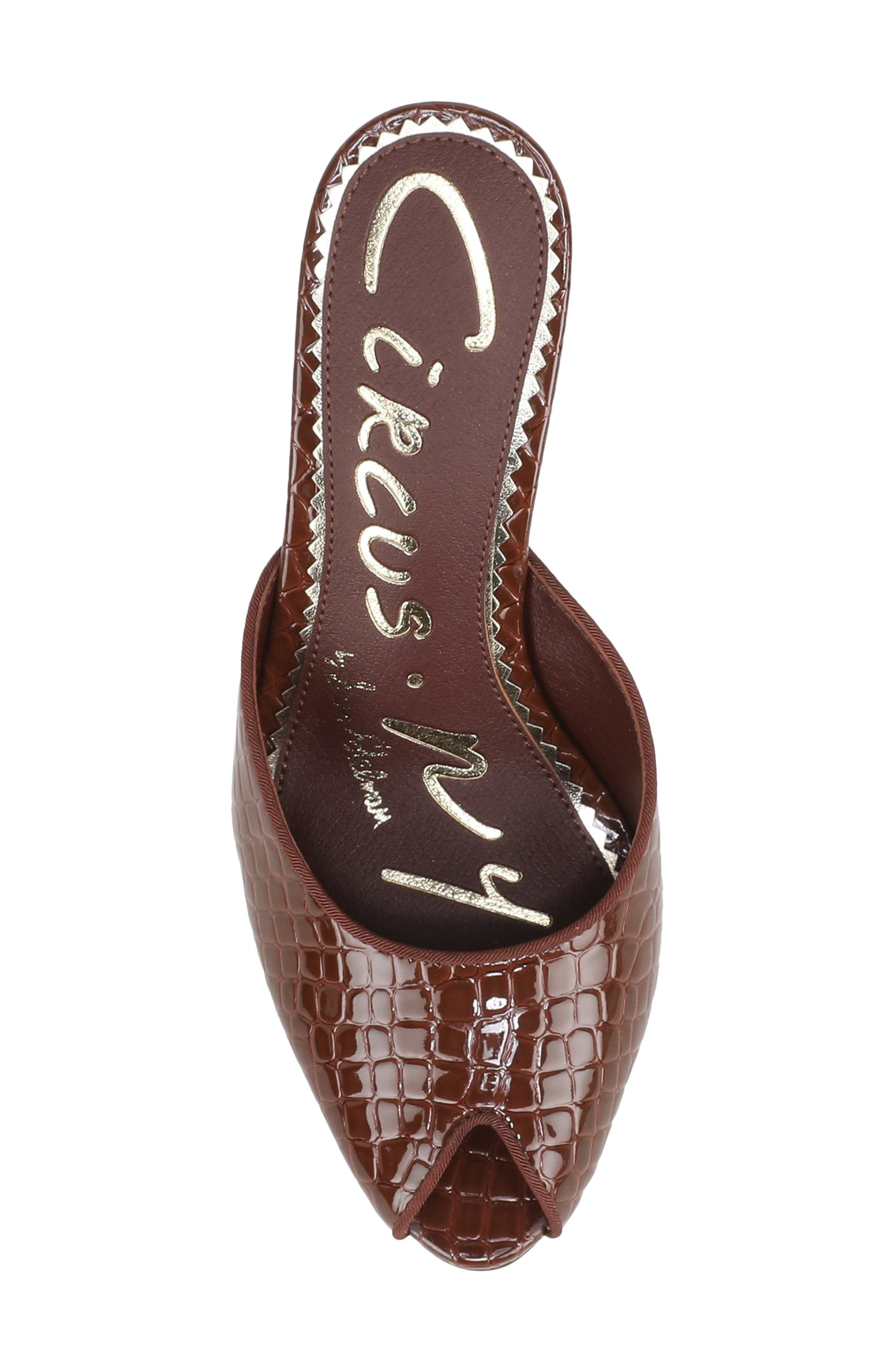 Glenda Peep Toe Slide Sandal, Alternate, color, DEEP PECAN