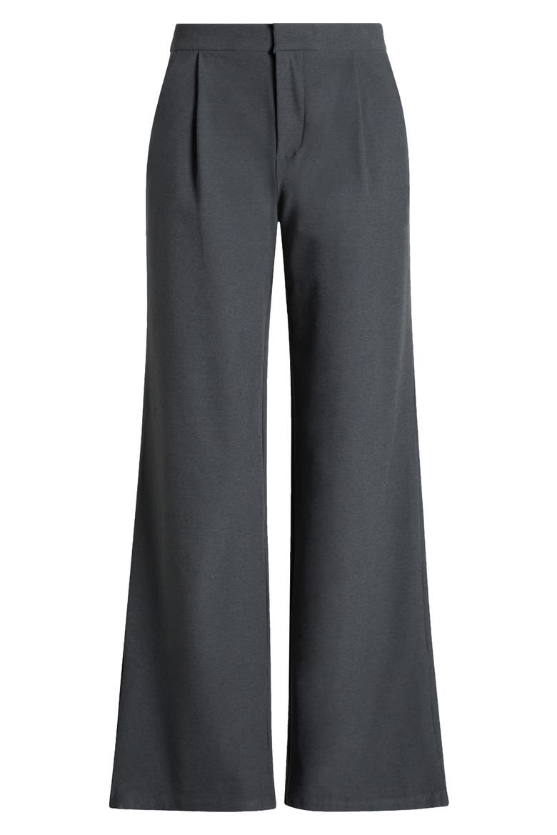 Elevation High Waist Flare Pants, Alternate, color, DARK PEWTER HEATHER