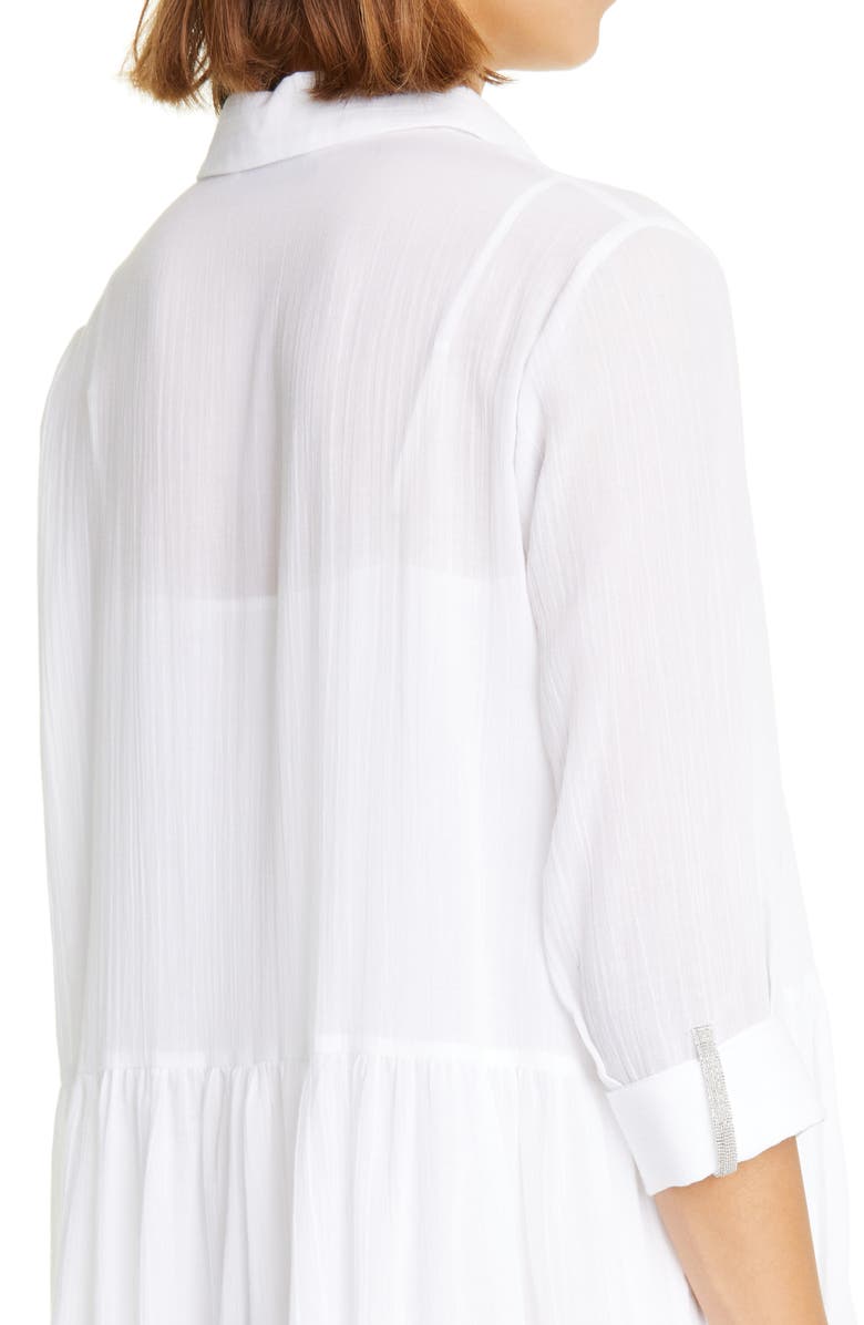 Fabiana Filippi Tiered Cotton Shirtdress, Alternate, color, 